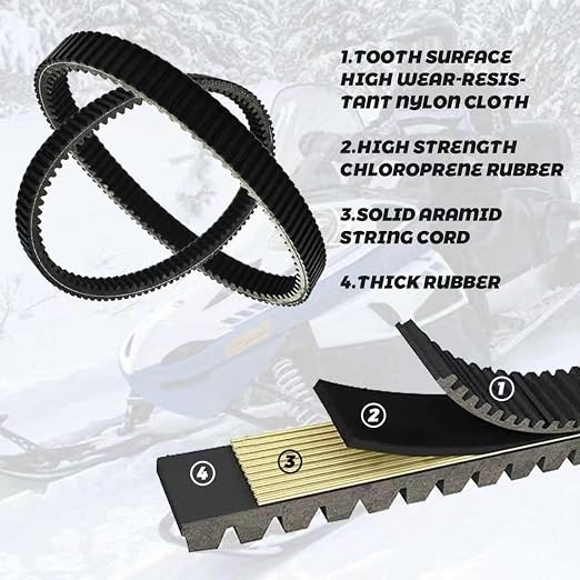 Drive Belt 0627-049 Compatible with Arctic Cat Bearcat 660 Wide Track Turbo (2006-2008) SNO Pro 600 (2013) SnoPro440 (2006-2008)