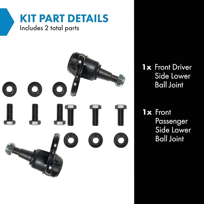 TRQ Front Lower Driver and Passenger Side Ball Joint Set Compatible with 2008-17 Buick Enclave 2009-17 Chevrolet Traverse 2007-16 GMC Acadia 2007-10 Saturn Outlook
