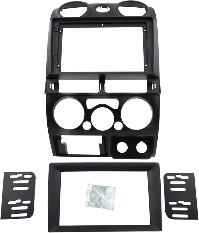 Double Din Dash Radio Trim Kit for Isuzu D-Max MU-7 Chevrolet Colorado Installation Bezel 9 Inches (2006-2012 Black)