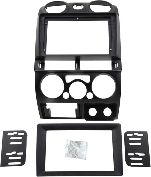 Double Din Dash Radio Trim Kit for Isuzu D-Max MU-7 Chevrolet Colorado Installation Bezel 9 Inches (2006-2012 Black)