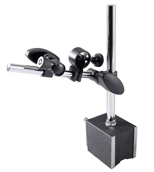 Accusize Magnetic Base, 110 lb Pull, Fine Adjustment (Pack of 4) | On/Off Switch, V-Groove Bottom, M8 x 1.25 mm Tapped Hole, 2.28" x 1.96" x 2.16", VMP_P900-S301FBA_4_PK
