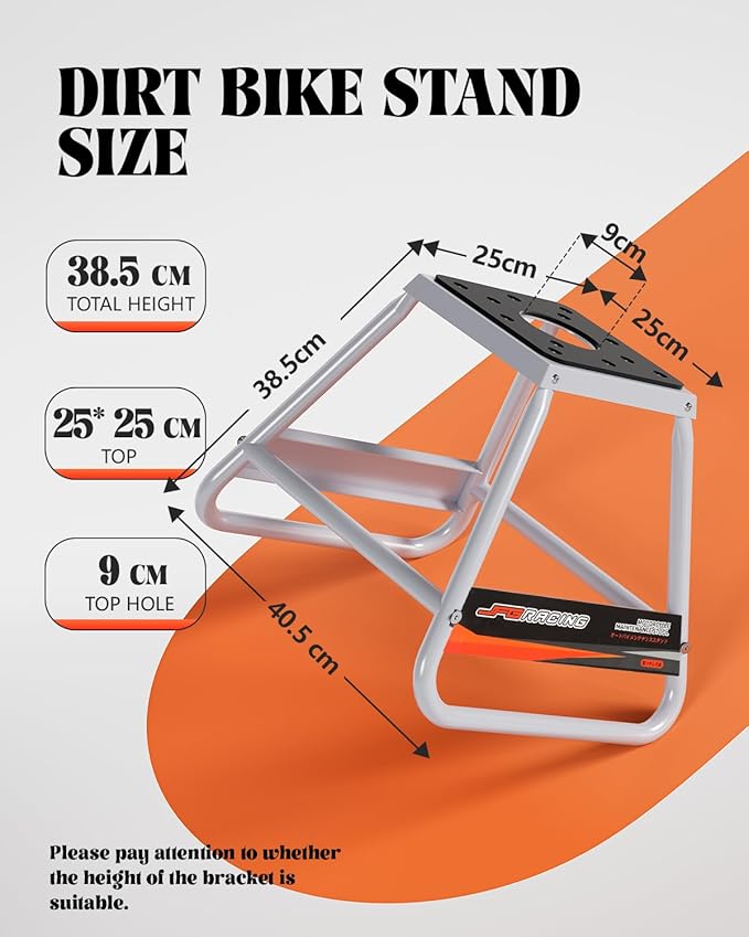 JFG RACING Dirt Bike Stand,Universal Detachable Powder Coated Non Slip Off Road Steel MX Heavy Duty Dirtbike Maintenance Motorcycle Box Stand