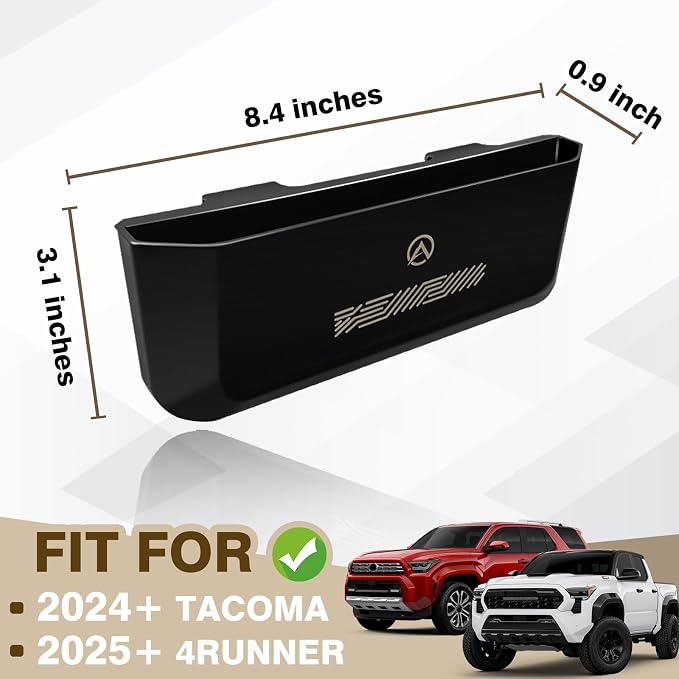 Muslogy Center Console Organizer Compatible with 2024 2025 2026 Toyota Tacoma & 2025 2026 4Runner Accessories Middle Console Hanging Storage Box Passenger Side Phone Pocket with Anti-Slip Mat(B Style)