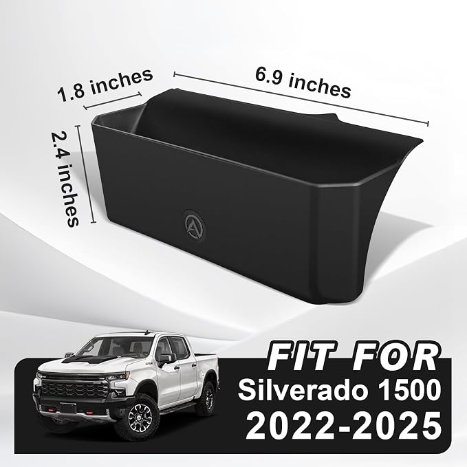 Muslogy Center Console Side Organizer Compatible with 2022-2025 2026 Chevy Silverado 1500 & GMC Sierra 1500 Accessories Middle Console Shifter Storage Box Left & Right Phone Pocket with Anti-Slip Mats