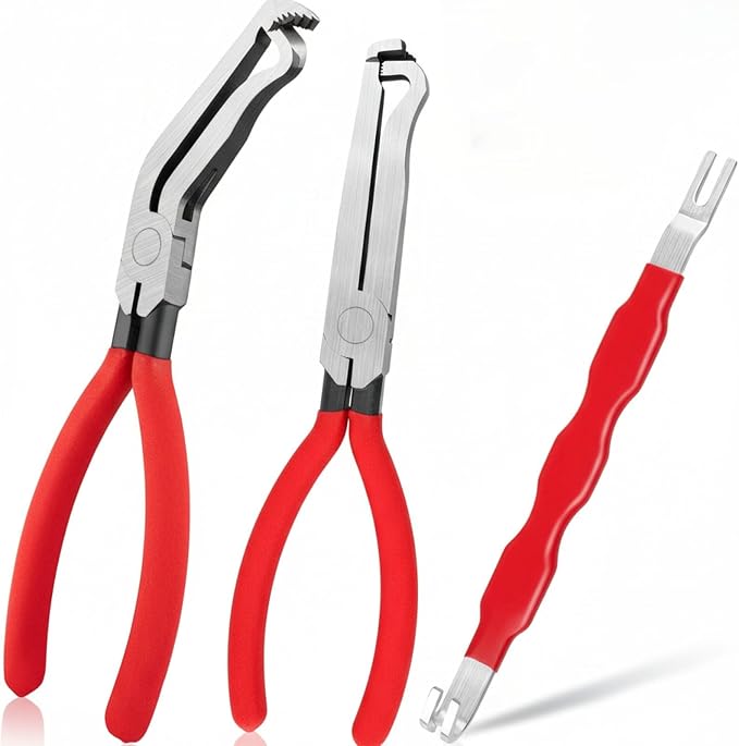 Electrical Disconnect Pliers, Upgrade Electrical Connector Pliers, Automotive Electrical Connector Removal Tool, Automotive Tools for Push Tab Style Plugs (3-Piece Set)