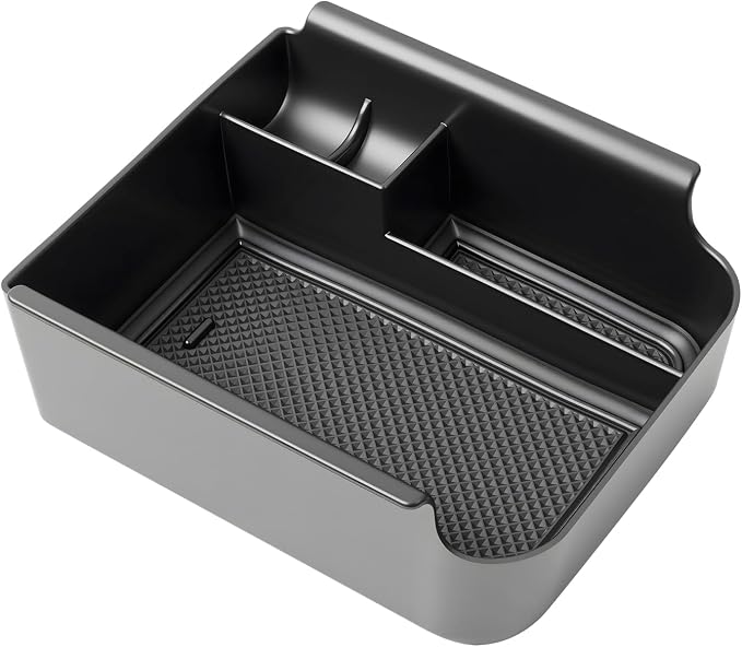 SKTU for 2025 2026 VW Golf Accessories Center Console Organizer for 2025 2026 Volkswagen Golf Console Tray 2025 2026 Golf ABS Durable Console Organizer with Coin Holder (Black)