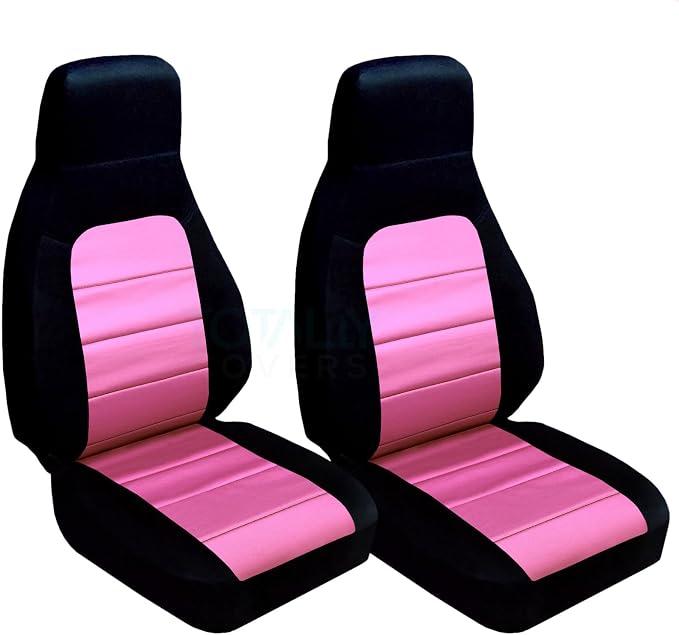 Totally Covers Compatible with 1990-2000 Mazda MX-5 Miata Seat Covers: Black and Sweet Pink (22 Colors) Bucket