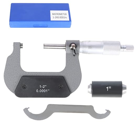 marddpair Micrometer 1-2 Inch 0.0001 Inch Precision Outside Micrometer Carbide Tipped