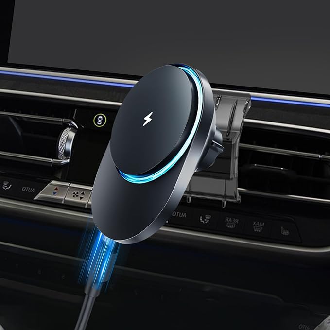 CLEC for BMW X5 2018-2023 X6 2020-2022 Magnetic Wireless Charger Car Phone Holder Mount Custom Fit for BMW X5 2018-2023 X6 2020-2022 15W Fast Charging Car Phone Holder Wireless Charger