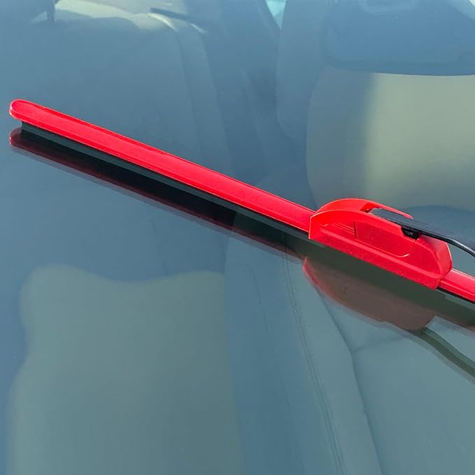 OEM QUALITY 24" + 18" PARRATI Premium All-Season Bright Red Windshield Wiper Blades (Set of 2)