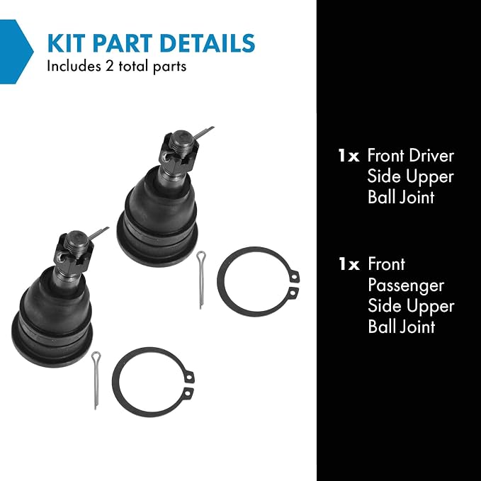 TRQ Front Upper Driver and Passenger Side Ball Joint Set Compatible with 11-18 Ram 1500 19 1500 Classic 11-13 2500 RWD 11-12 3500 RWD 06-10 Dodge Ram 06-10 2500 3500