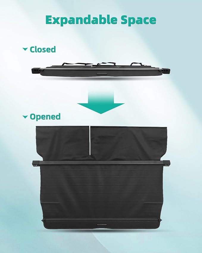 SCITOO Cargo Cover 2010-2015 Fit for Lexus RX350 3.5L 2010-2015 Fit for Lexus RX450h 3.5L Upgraded Retractable Rear Trunk Cover with Aluminum PVC&Plastic