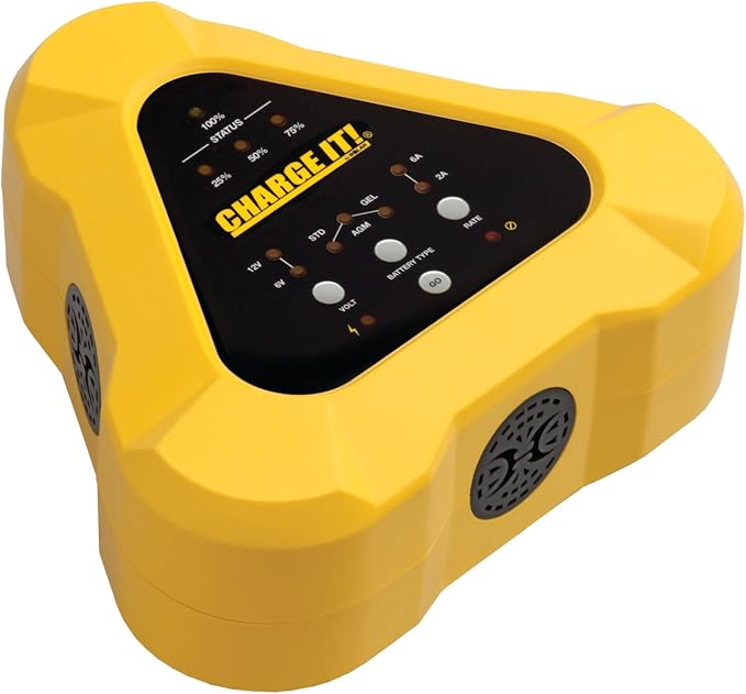 Clore Automotive CHARGE IT! 4506 6/12V (6/2) Amp Smart Charger, Yellow