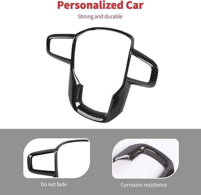 Linskip Steering Wheel Cover Trim Compatible with 2019-2026+ GMC Sierra 1500 & 2020-2026+ GMC Sierra 2500HD 3500HD & 2021-2024 GMC Yukon, Interior Accessories Carbon Fiber Black