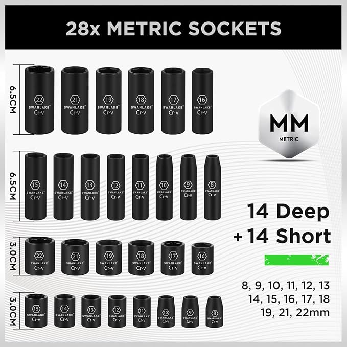 Bundled products-2 items: 50PCS 3/8" Drive Impact Socket Set & 232PCS Screwdriver Bit Set