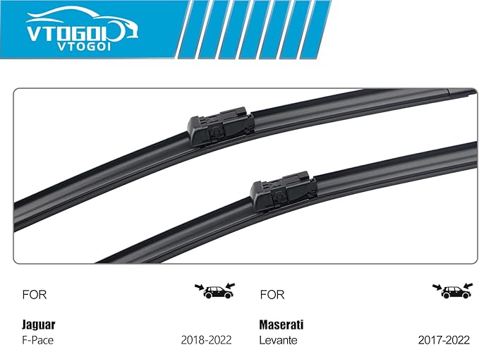 OEM Windshield Wiper Blades Replacement for Jaguar F-Pace 2018 2019 2020 2021 2022 Maserati Levante 2017-2022, All Weather Original Factory Quality Front & Rear Wipers Set 26"+18"+13" (Pack of 3)