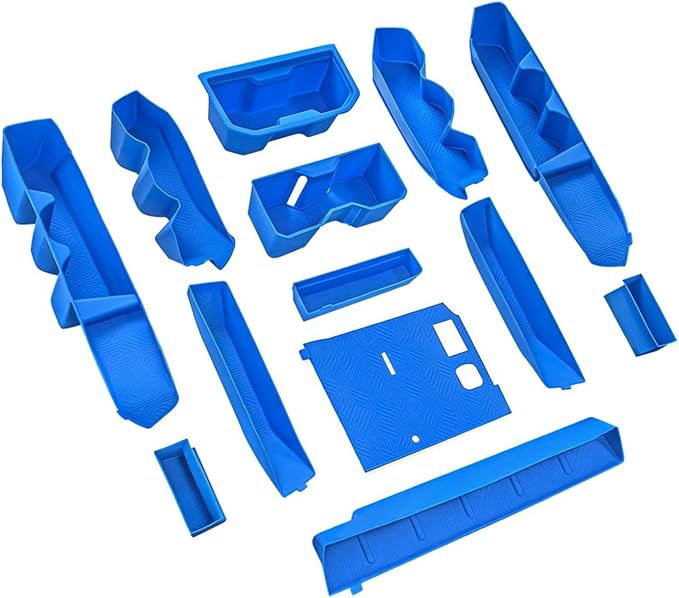 Silicone Liner Holder Inserts for Toyota Tacoma 2024 2025 4th Gen Interior Accessories Door Side Storage Box Organizer Trays Non-Slip Liner (for 2024 2025 Tacoma, Pack of Blue Silicone Holder)