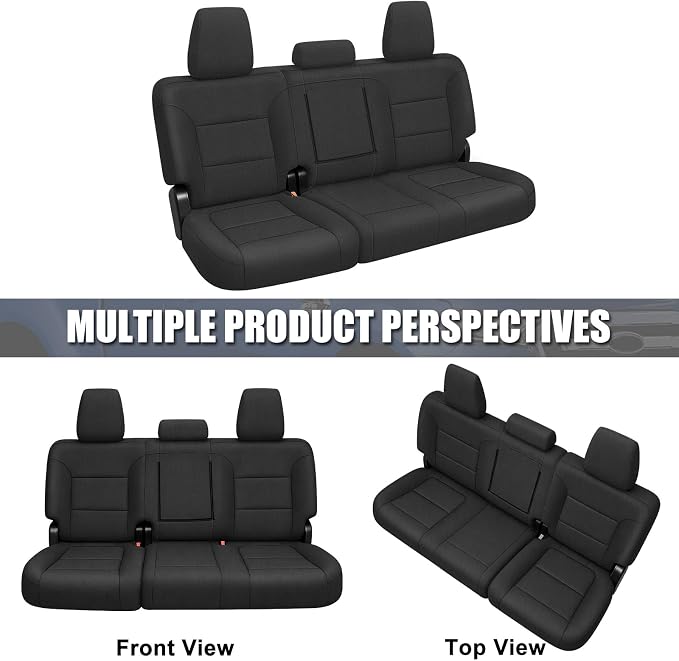 SAPUBK Rear Seat Covers Sets Replace for 2019-2025 Chevy Silverado/GMC Sierra 1500 CrewCab, Premium Neoprene with Composite Soft Foam Lining Breathable Seat Cover Cushion