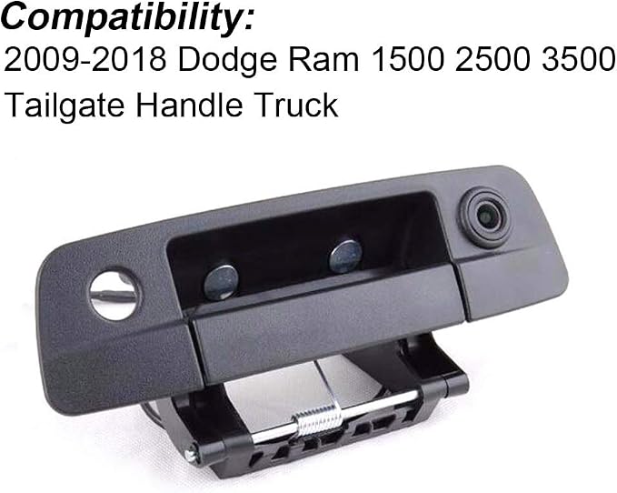 Car Parking Camera Night Vision Reversing System Parking Assistance - Waterproof Trunk Handle Rear View Back up Vehicle Camera for 2009-2018 Dodge Ram 1500 2500 3500 Tailgate Handle Truck