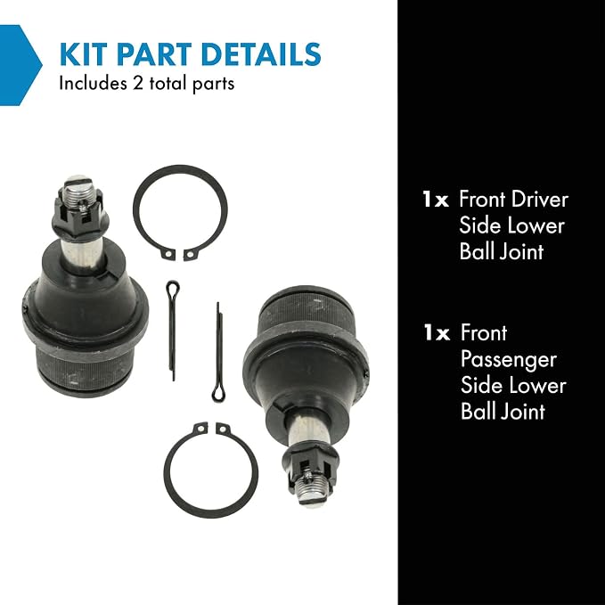 TRQ Front Lower Ball Joint Set Compatible with 2003-2021 Chevrolet Express 2500, 3500 2009-2020 Express 4500 GMC Savana 2500, 3500, 4500