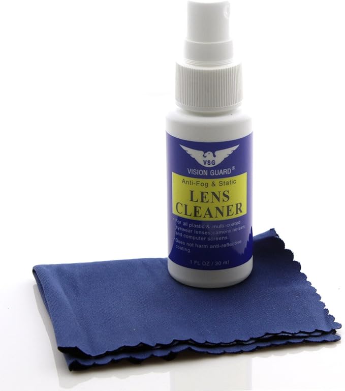 Vision Guard Anti-Fog & Static Lens Cleaner + Cloth (1oz Bottle)