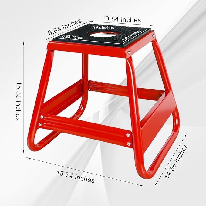 Big RED Dirt Bike Stand Motorcycle Stand Lift, 1000LBS Capacity Non-Slip Off-Road Steel Universal Detachable Maintenance Motorcycle Stand, Fit for Honda Yamaha Kawasaki