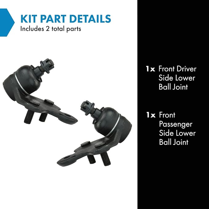 TRQ Front Lower Driver and Passenger Side Ball Joint Set Compatible with 10-17 Lexus RX350 18-19 RX350 All Wheel Drive 20-22 RX350 10-22 RX450h 18-22 RX350L 18-22 RX450hL 08-19 Toyota Highlander