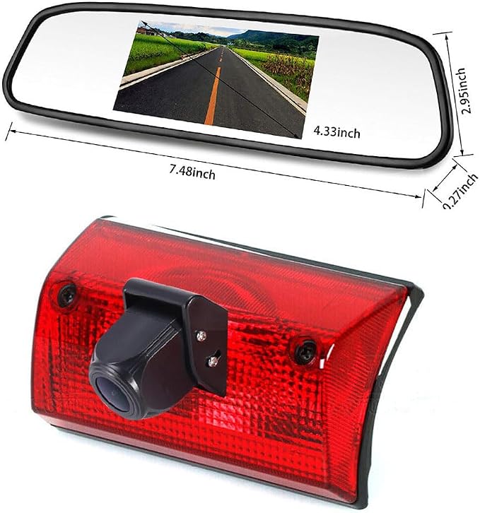 Brake Light Backup Camera Car Reversing Camera+4.3" LCD Mirror for Mercedes Freightliner Sprinter 2500 3500/Dodge Cargo Van/Sprinter W901 W902 W903 W904/VW LT Mk II 2DL 2DM 2DA 2DB