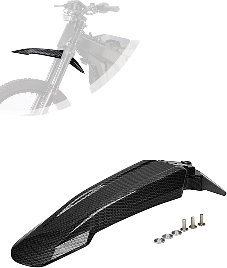 Electric Dirt Bike Front Fender for E Ride Pro,PP E Bike Mudguard Mud Guard for Eride Pro S/SS 2.0 3.0/SR - Imitation Carbon Fiber