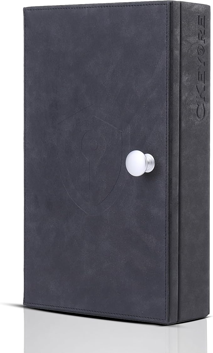 CKEYURE Premium XL PU Leather Faraday Box for Car Keys Wall Mount | Anti Theft Faraday Key Fob Protector | Faraday Cage | Car Key Holder | RFID Key Box | Key fob Signal Blocker