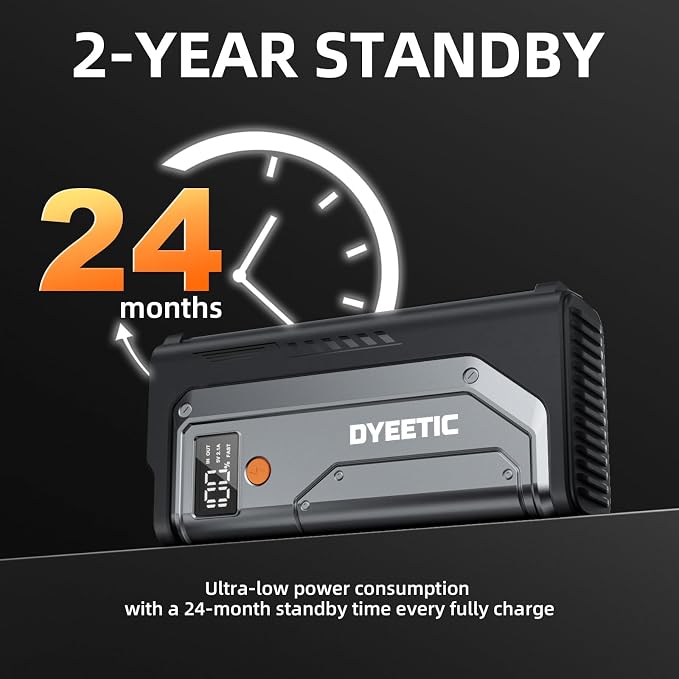 7000A Jump Starter, 12V Car Battery Booster Pack(All Gas/12.0L Diesel)，Car Starter Smart Jumper Cables with USB Fast Charging Power Bank, 800LM Flashlight