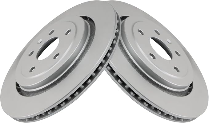 TRQ Rear Brake Rotor Set G Coated Vented Compatible with 2016-2019 Cadillac ATS 2016-2022 Chevrolet Camaro