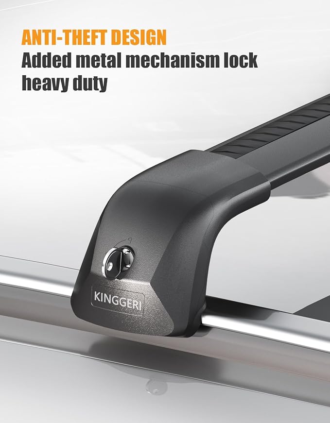 KINGGERI 330lb Lockable Roof Rack Cross Bars Compatible with BMW X3 G01 2018-2026 with Flush Side Rails, Heavy Duty Rooftop Aluminum Roof Rails Crossbars Cargo Anti-Theft Luggage Accessories