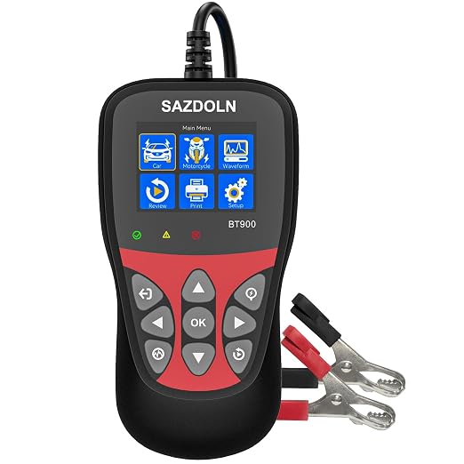 BT900 Car Battery Tester 6V 12V Load Tester, 5-3000 CCA Automotive Alternator Tester Digital Auto Battery Analyzer Charging Cranking System Tester for Car Truck Motorcycle ATV SUV Boat Yacht