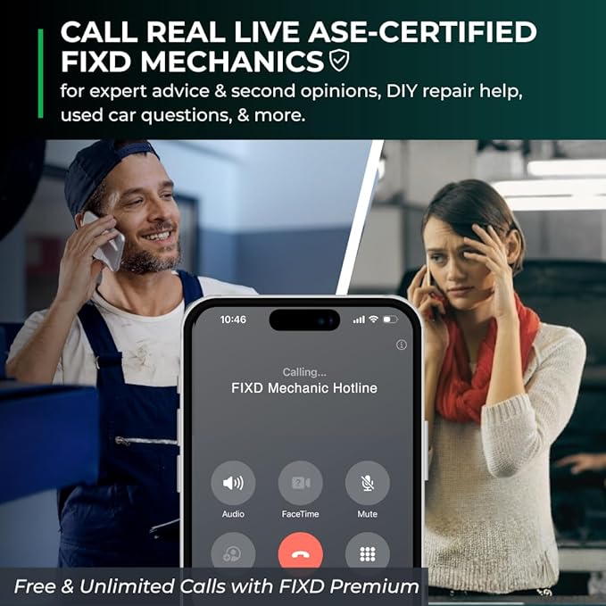 FIXD Bluetooth OBD2 Scanner for iPhone & Android - Diagnostic Scan Tool for Repairs and Car Buying - Check Engine Code Reader & Enhanced Codes - (1 Pack w/Free 14-Day FIXD Premium Bundle)