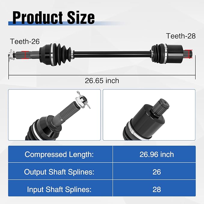 Frokom Rear CV Axle Drive Shaft for Polaris Ranger XP 800 / Crew 2010 2011 2012 2013 2014, OEM 1333233
