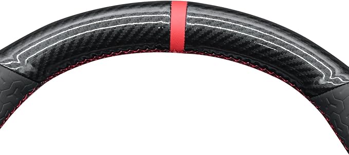 MEWANT DIY Shiny PU Carbon Fiber Geom Embossed Faux Leather Steering Wheel Cover for Tesla Model Y 2023 Model 3 2023