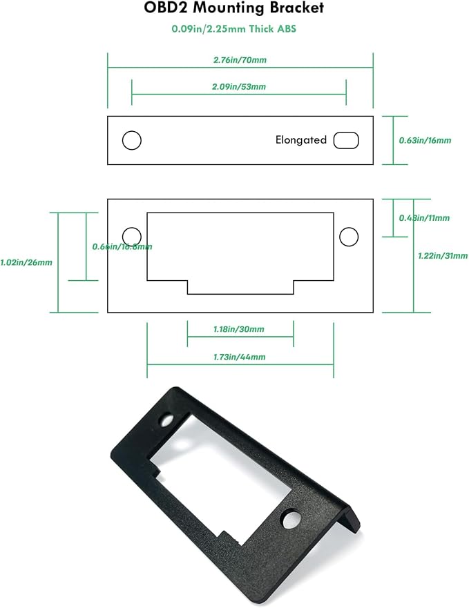 JUTA OBD2 J1962 Female to Open Pigtail Cable Bracket 16PIN OBDII Port Replacement Cable - [1ft/30cm - 5 Pcs]
