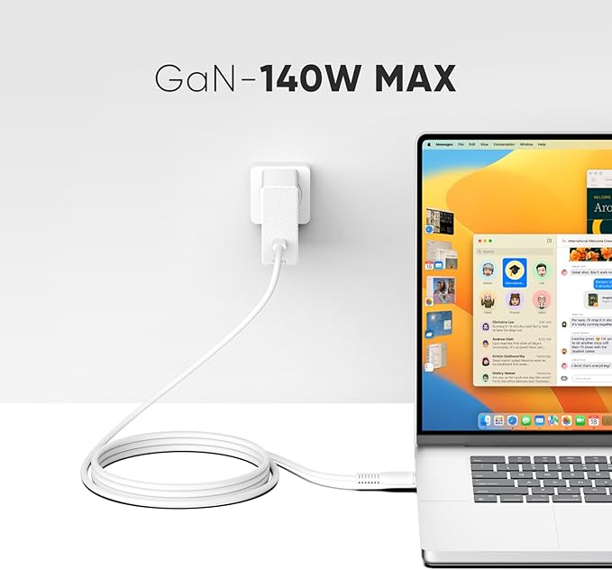 KFD 140W USB C Charger 28V5A PD3.1 Foldable Fast GaN Charger Adapter for Starlink Mini MacBook Pro/Air Surface Lenovo Razer Dell HP Asus Acer MSI Laptop Chromebook Steam Deck DJI Anker 737 Power Bank