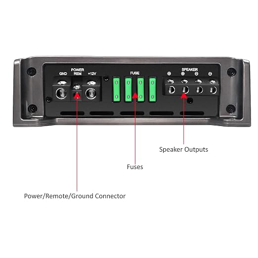Recoil RED1200-1 2500 Watts Class D Strappable Car Audio Mono Block Subwoofer Amplifier 1 Ohm Stable, Remote Bass Knob Included