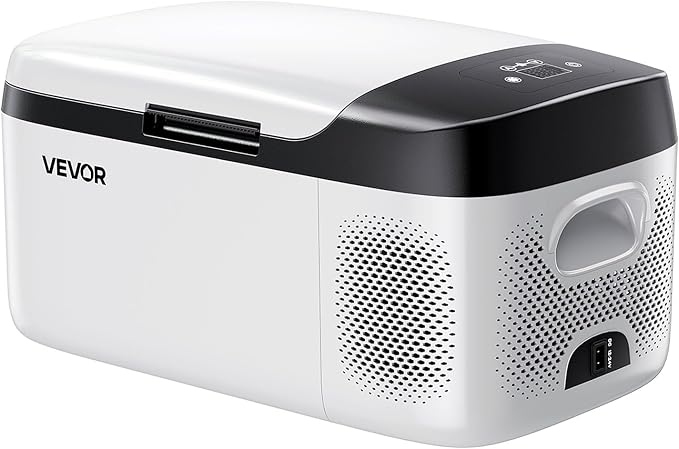 VEVOR Car Refrigerator, DC 12/24V AC100-240V Compressor Electric Cooler, -4°F to 68°F Car Fridge with APP Control, 16 QT Cars Freezer for RVs, Campsites, Boats, Camping, Fishing, 60W Portable Freezer