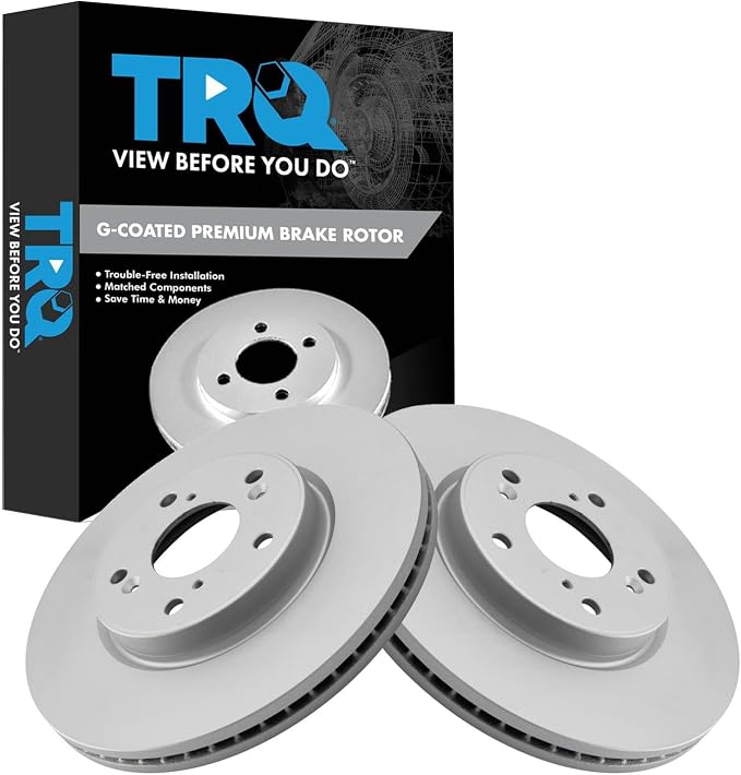 TRQ Front Brake Rotor Set G Coated Vented Compatible with 2013-2024 Honda Accord 2015 Civic 2016-2022 HR-V