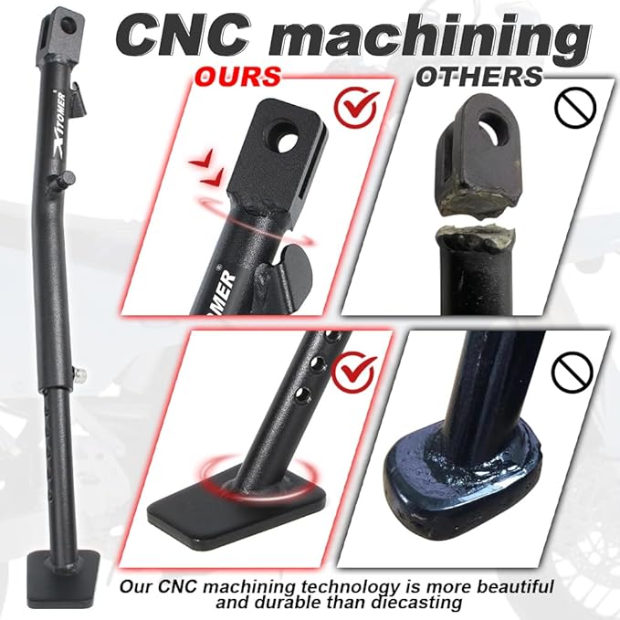 Xitomer 0-3'' Adjustable Kickstand Compatible with DRZ400S DRZ400SM 1999-2024 Motorcycle Side Stand Foot Side Support