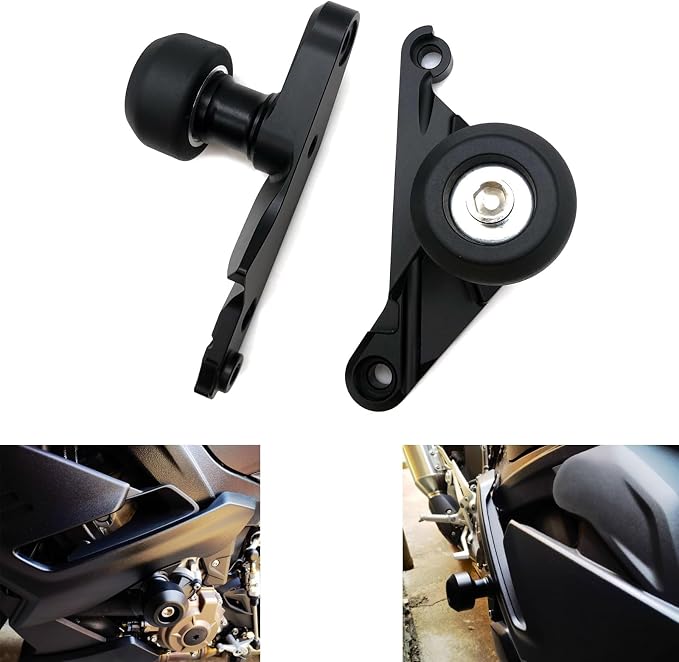 MZS Motorcycle Frame Sliders Compatible with S1000R 2021-2025 / M1000R 2023-2025, Aluminum Falling Crash Protector Engine Crash Pad Accessories No Cut Kits Black