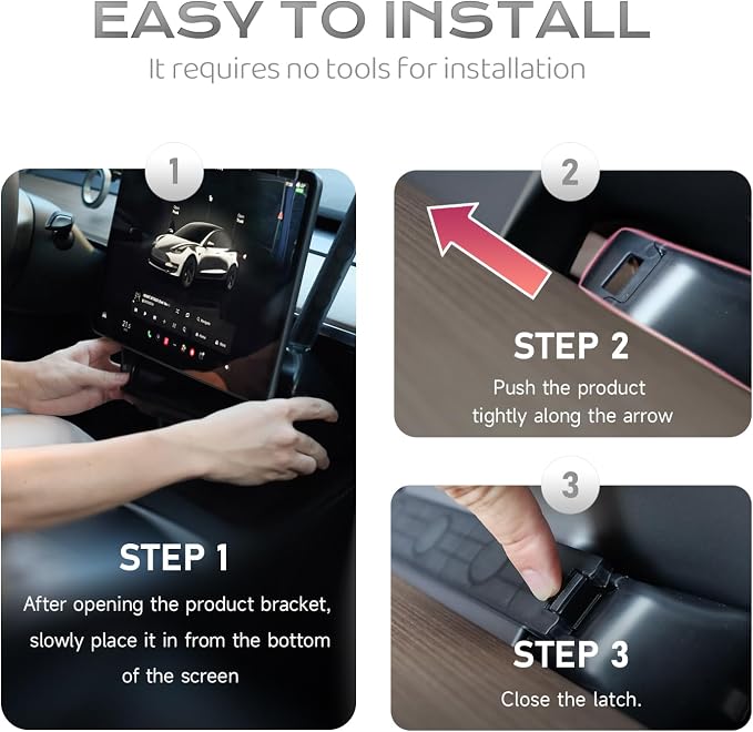 AUTOR Hideable Tesla Under Screen Storage for Model Y (2019-2024) Model 3 (2016-2023) Center Console Organizer Tray Model Y /3 Accessories