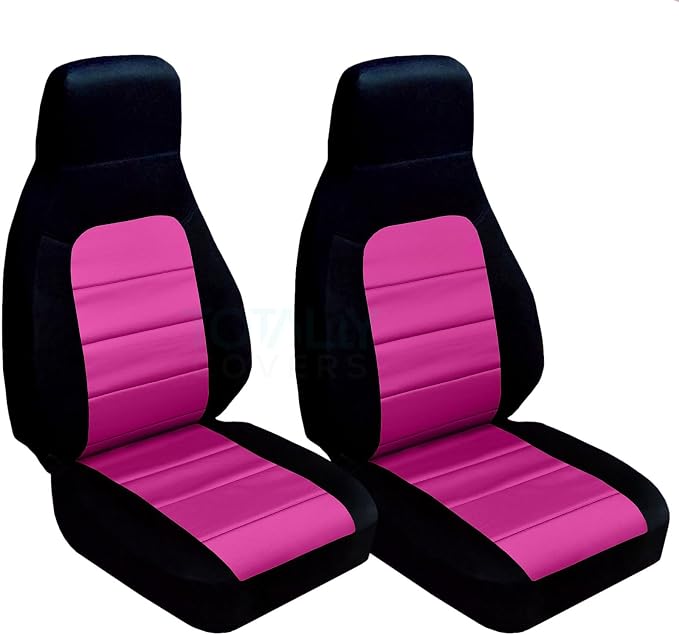 Totally Covers Compatible with 1990-2000 Mazda MX-5 Miata Seat Covers: Black and Hot Pink (22 Colors) Bucket