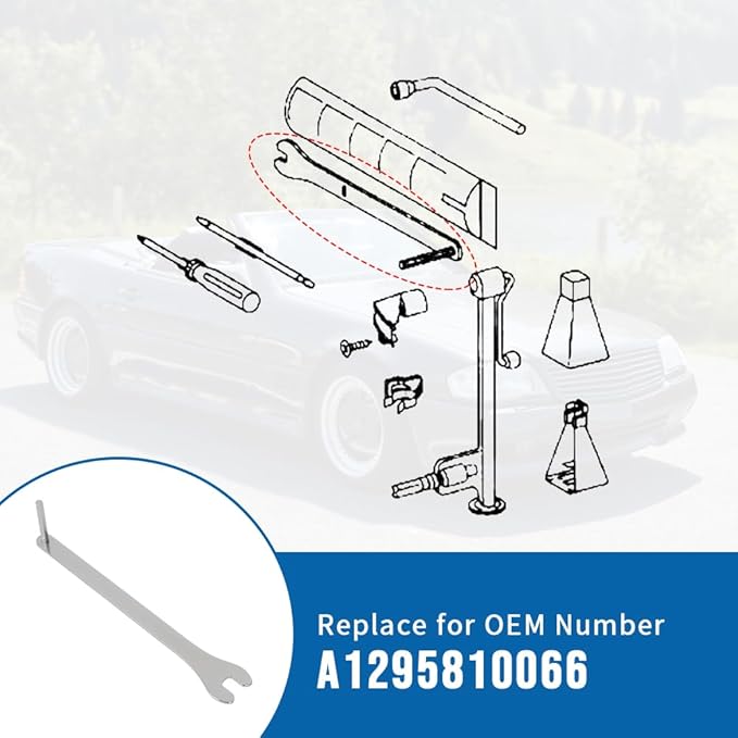motoparty Soft Top Hand Operated Manual Override Tool for Mercedes W129 R129 Replace for OEM Number A1295810066 Made of Stainless Steel