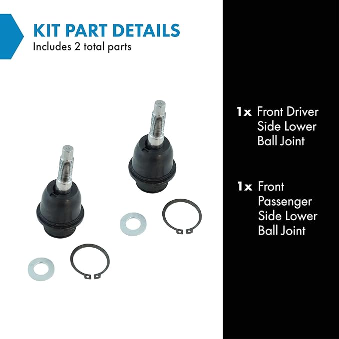 TRQ Front Lower Driver and Passenger Side Ball Joint Set Compatible with 09-10 Dodge Ram 1500 4WD 11-12 Ram 1500 4WD 13-18 1500 4WD 13-18 1500 RWD with Air Suspension 19-23 1500 Classic 4WD