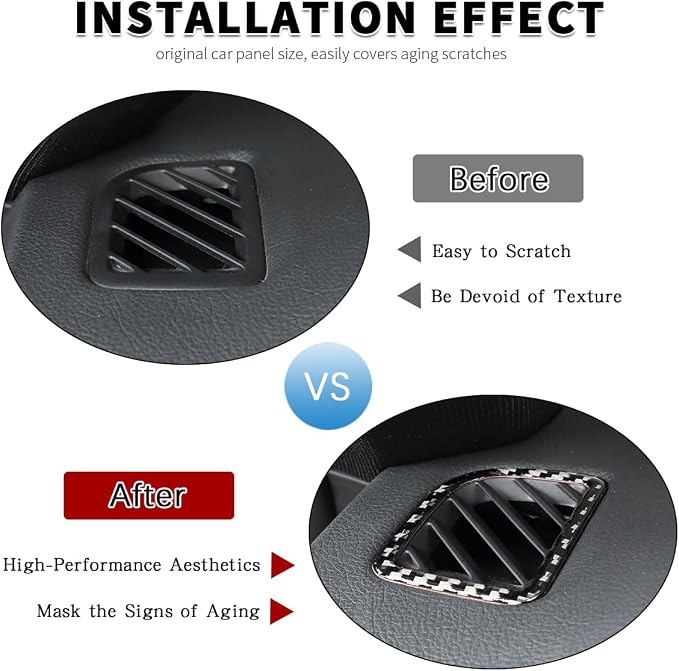 Real Soft Carbon Fiber Car Center Console Dashboard Air Outlet Warning Light Switch Panel Exhaust Vent Pulley Panel Decorative Stickers,for Toyota Supra 2019-2022,7PCS (Black)