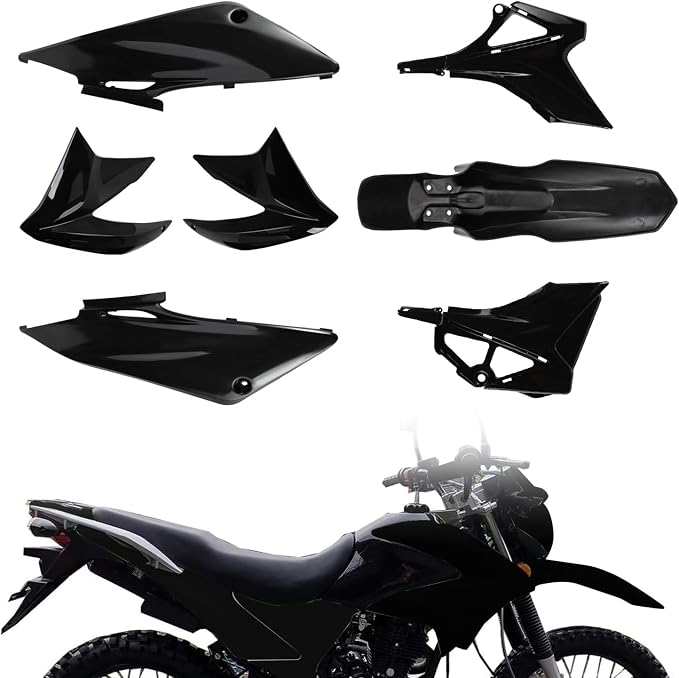 Plastics Kit for Hawk 250,Fairing Body Work Fender Sets with Fuel Tank Guard for Hawk250 - Black